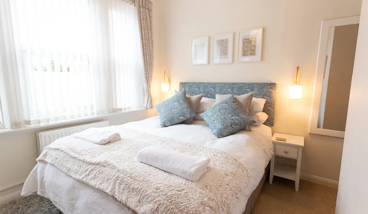 A photo of the double bedroom in the King suite